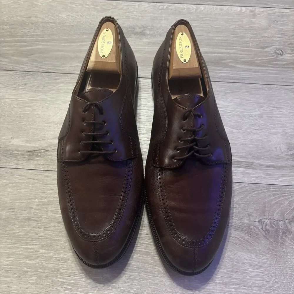 Mezlan Handmade Spain Dress Shoes Leather Brown Pre-Owned 10 W